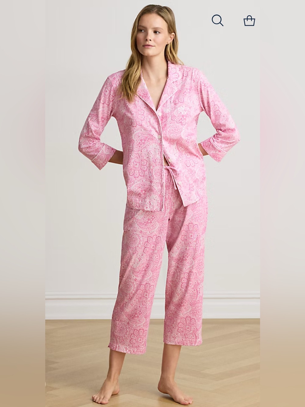 NWT Ralph Lauren  Pink Paisley Pajama Set $115 M